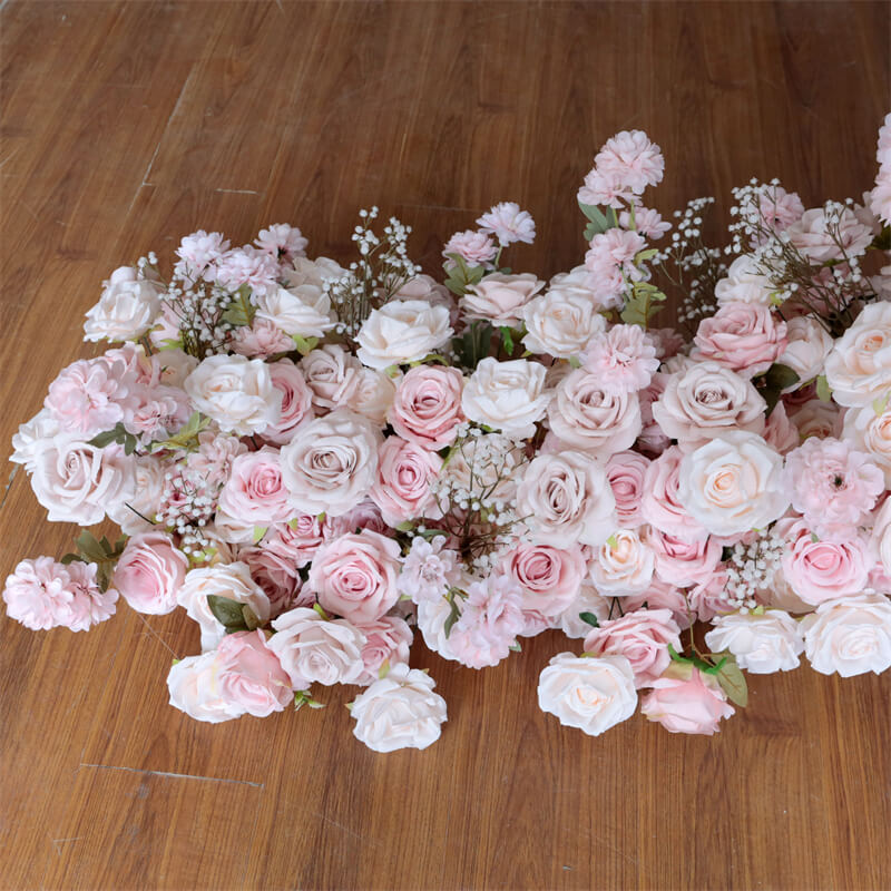 Roseytime Baby's Breath Pink Flower Runner Table Flower Decor#RTR028