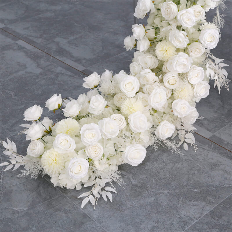 Roseytime White Wedding Flower Runner Table Flower Decor#RTR035