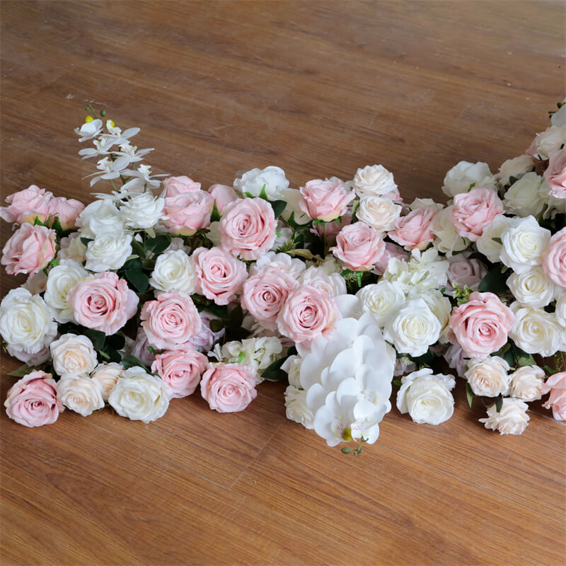 Roseytime Light Pink Flower Runner Table Flower Decor#RTR041