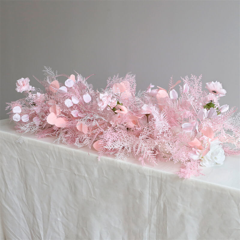 Roseytime Pink Pampas Flower Runner Table Flower Decor#RTR042