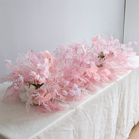 Roseytime Pink Pampas Flower Runner Table Flower Decor#RTR042