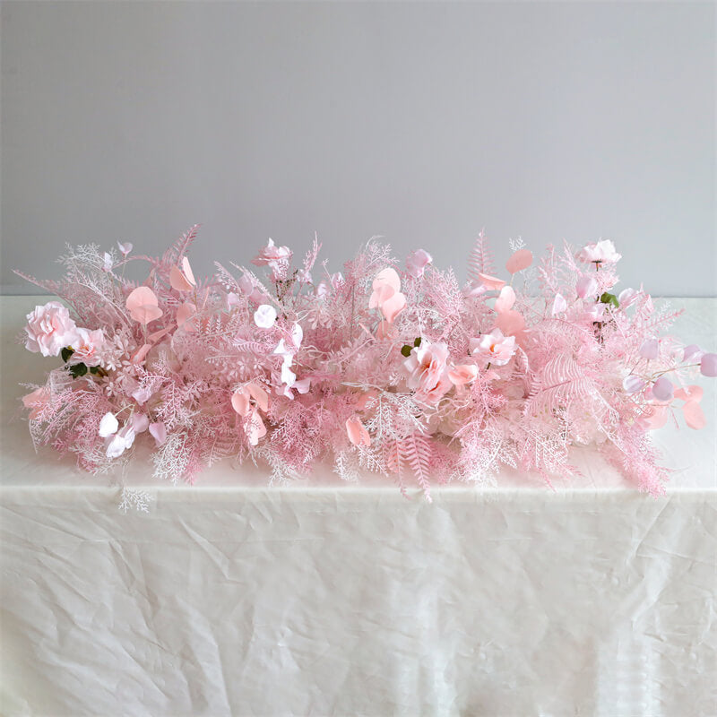 Roseytime Pink Pampas Flower Runner Table Flower Decor#RTR042