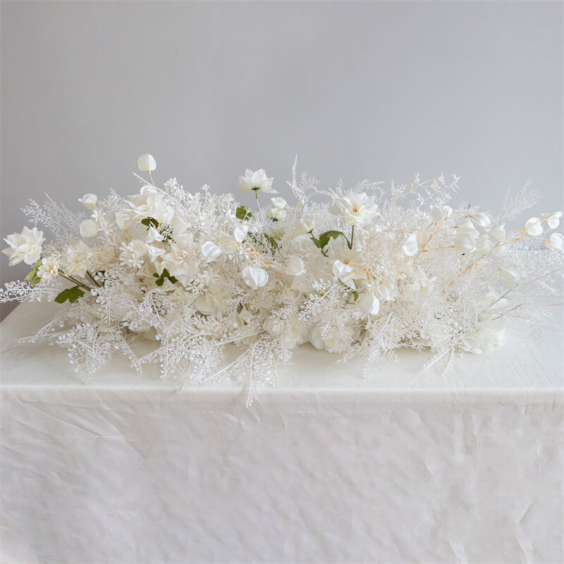 Roseytime White Pampas Flower Runner Table Flower Decor#RTR043