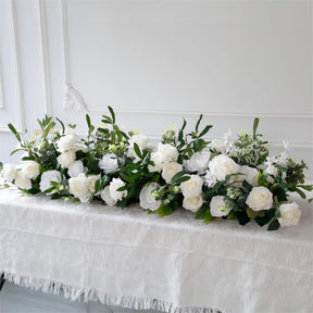 Roseytime White&Green Flower Runner Table Flower Decor#RTR046