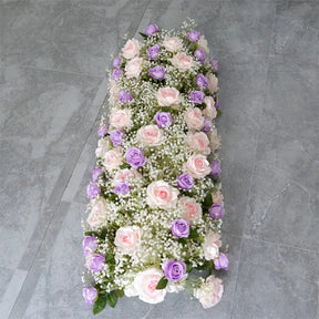 Roseytime Purple Baby's Breath Flower Runner Table Flower Decor#RTR052