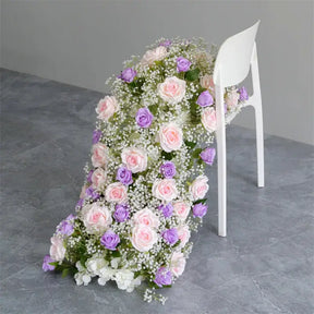 Roseytime Purple Baby's Breath Flower Runner Table Flower Decor#RTR052