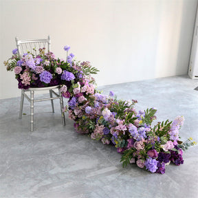 Roseytime Purple Wild Flower Runner Table Flower Decor#RTR053