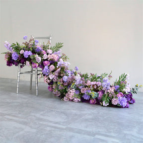 Roseytime Purple Wild Flower Runner Table Flower Decor#RTR053