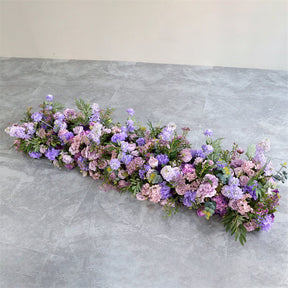 Roseytime Purple Wild Flower Runner Table Flower Decor#RTR053