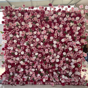 Roseytime 3D Flower Wall Red Pink Roll Up #RTW025