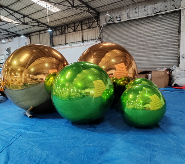 Roseytime Gold Big Shiny Inflatable Ball Reusable Giant Balloon Set