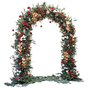 Roseytime Christmas Round Flower Arch Fabric Back#RTA044