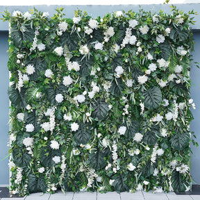 Roseytime Artificial Flower Wall Rolling Up Green Hanging Flowers Wedding Backdrop Decor for Birthday Event Party