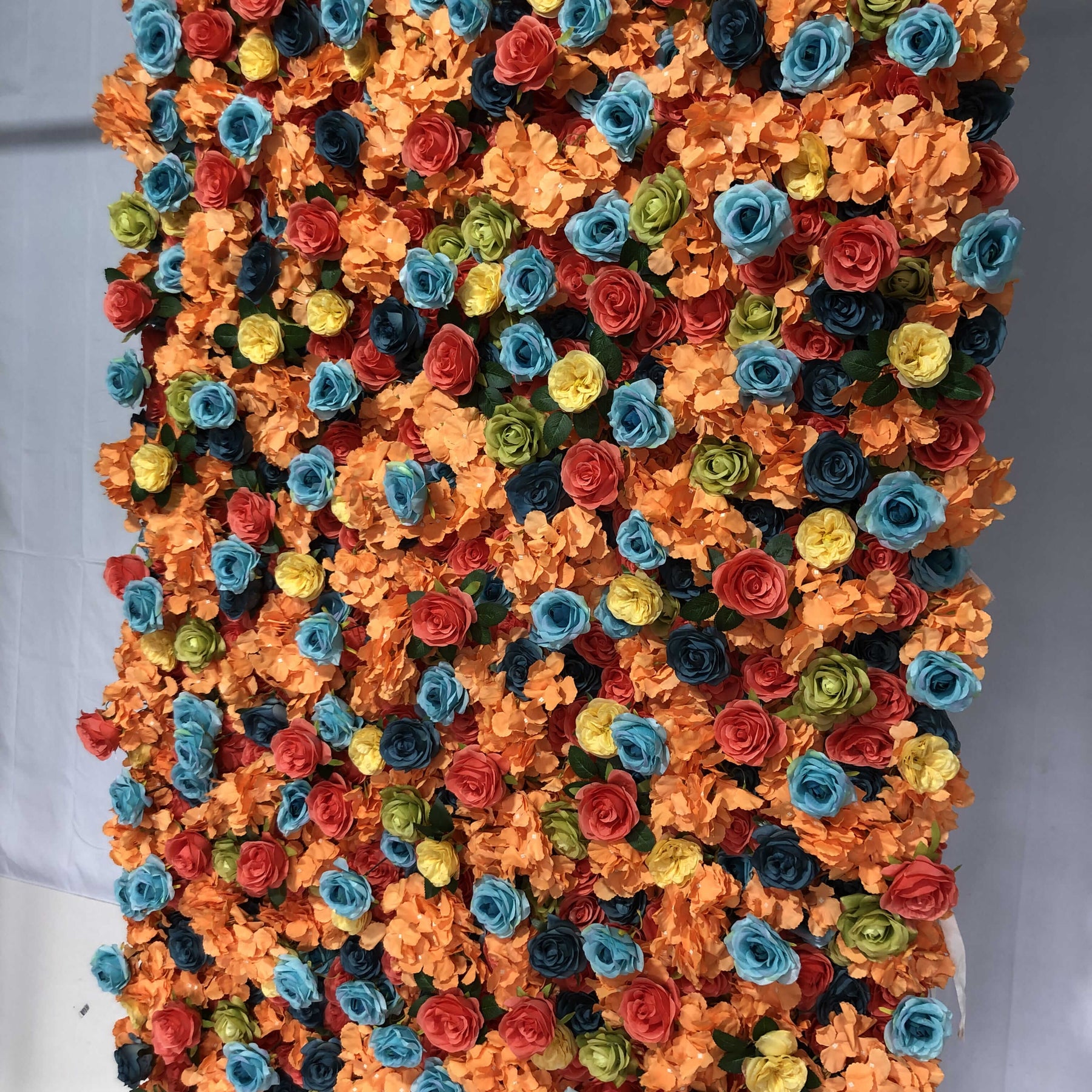 Roseytime 5D Orange Flower Wall Roll Up Fabric Back #RTW216