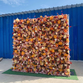 Roseytime 5D Retro Brown Flower Wall Roll Up Fabric Back #RTW233