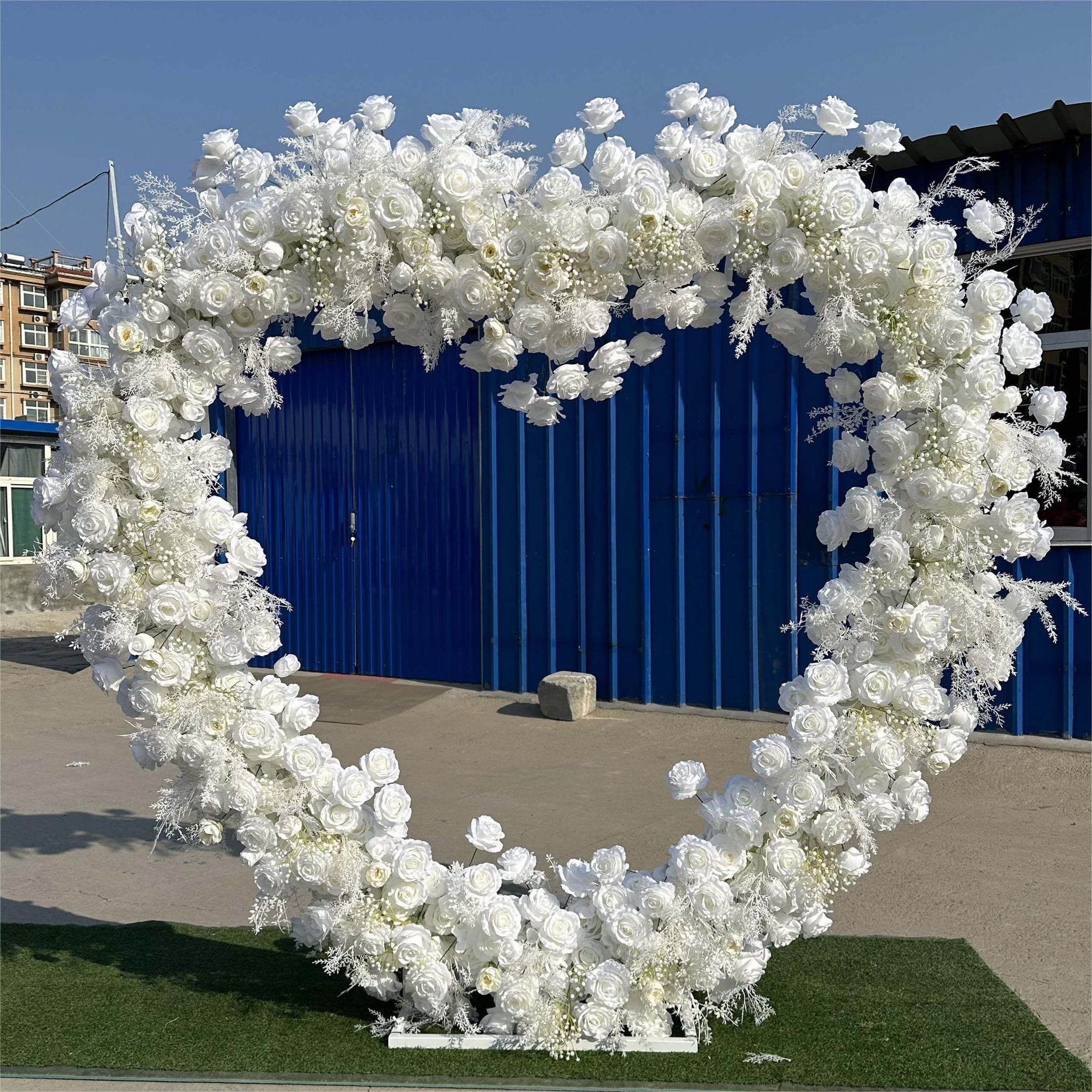 Roseytime White Heart Floral Arch With Frame For Wedding Event Decor