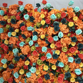 💥BF SALE: 5D Orange Flower Wall Roll Up Fabric Back #RTW216