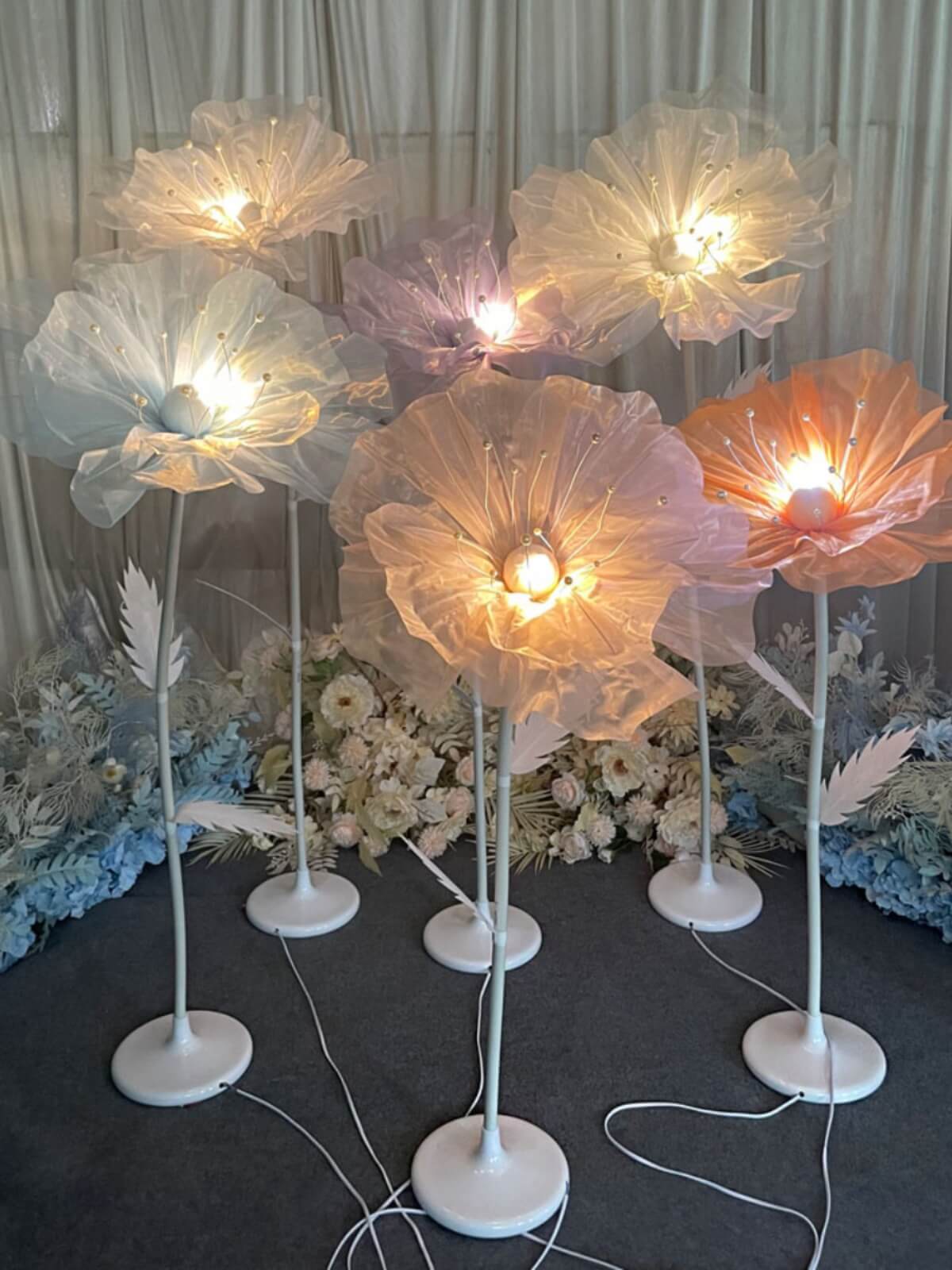 Roseytime Luminous Organza Flower Floor Lamps