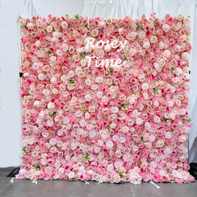 Roseytime 3D Pink Flower Wall Backdrop Fabric Back #RTW214