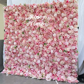 Roseytime 3D Pink Flower Wall Backdrop Fabric Back #RTW214