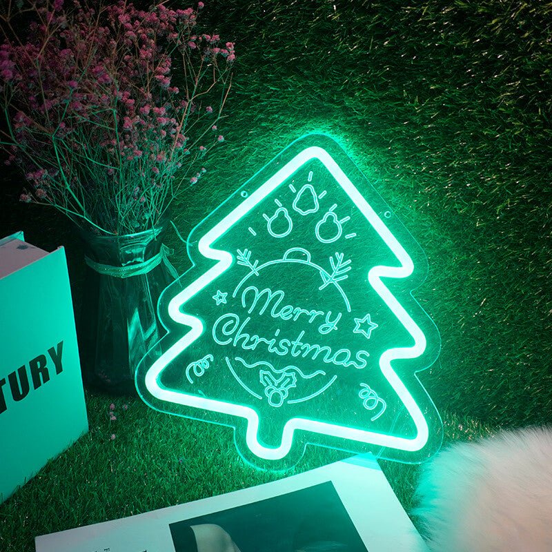 Roseytime Christmas Tree Neon Signs 11.8" x 11"