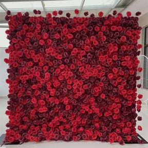 💥BF SALE: 5D Red Rose Flower Wall Roll Up Fabric Back #RTW142