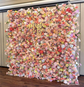 Roseytime 5D Colorful Flower Wall Roll Up Fabric Back #RTW241