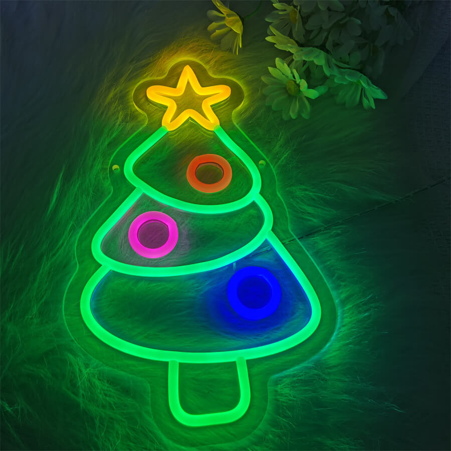 Roseytime Christmas Tree Neon Signs 8.7" x 13.8"