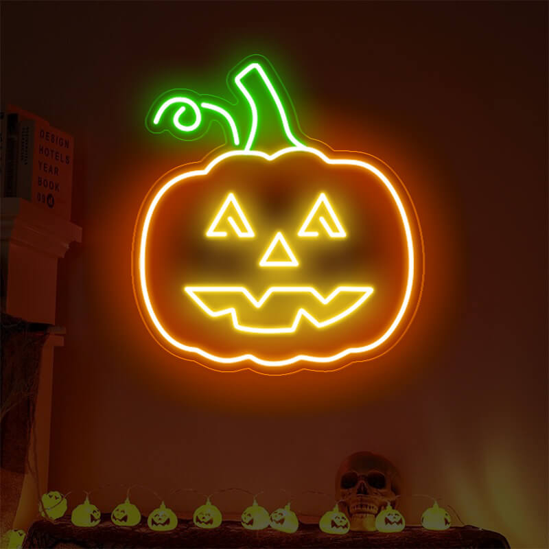 Roseytime Halloween Pumpkin Neon Signs 13.8" x 15.2"