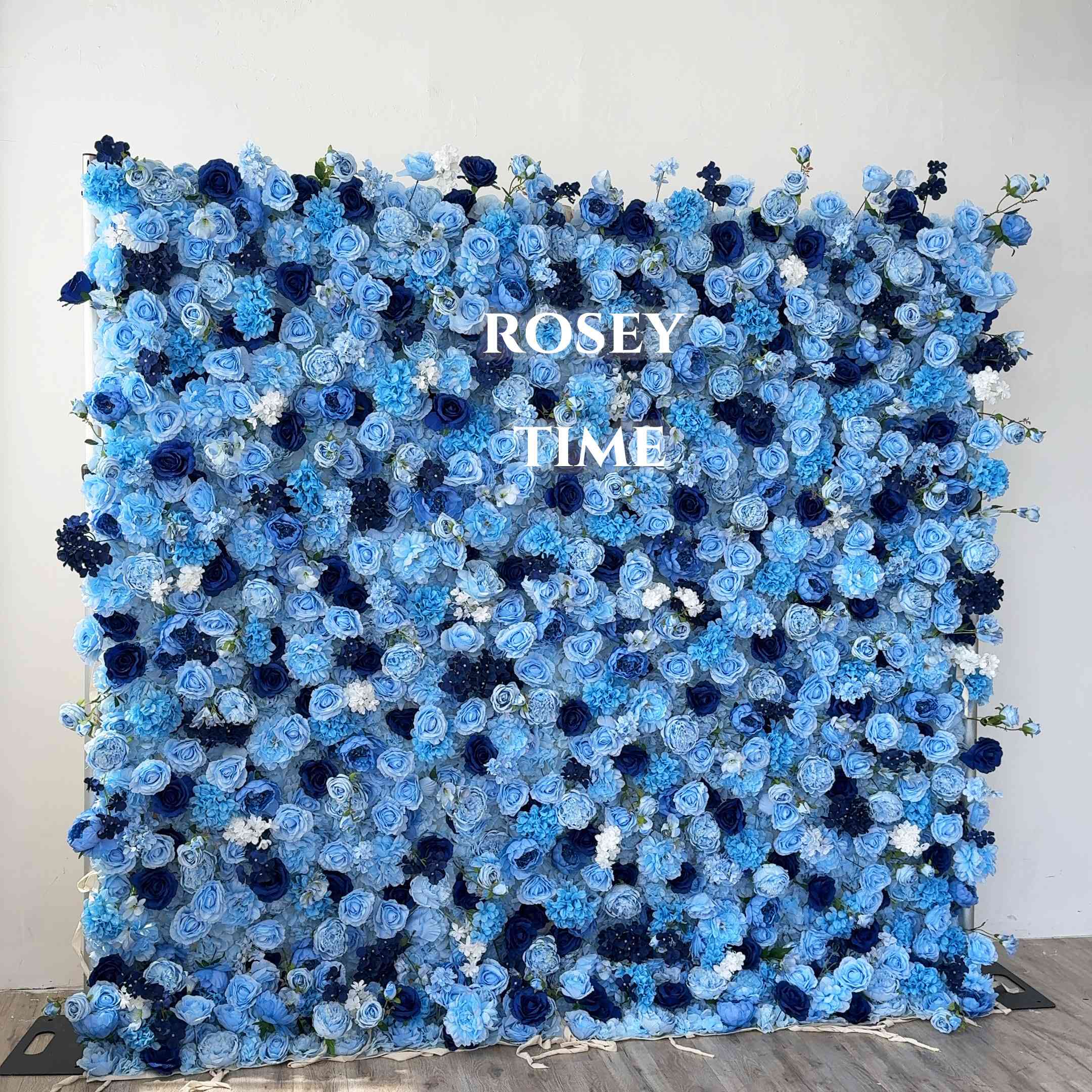 Roseytime 5D Blue Flower Wall Roll Up Fabric Back #RTW364