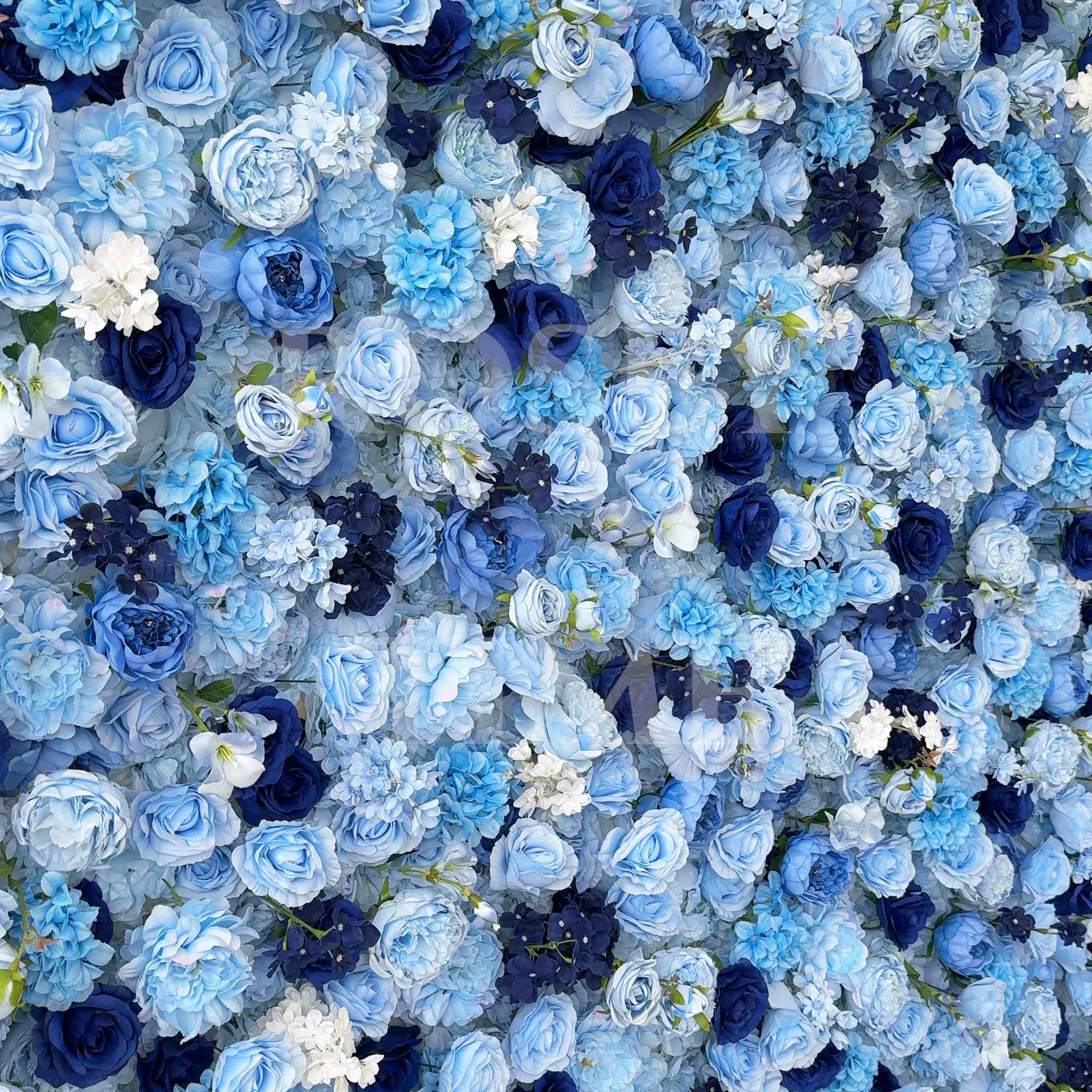 Roseytime 5D Blue Flower Wall Roll Up Fabric Back #RTW364