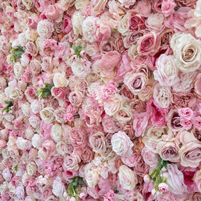 Roseytime 3D Pink Flower Wall Backdrop Fabric Back #RTW214