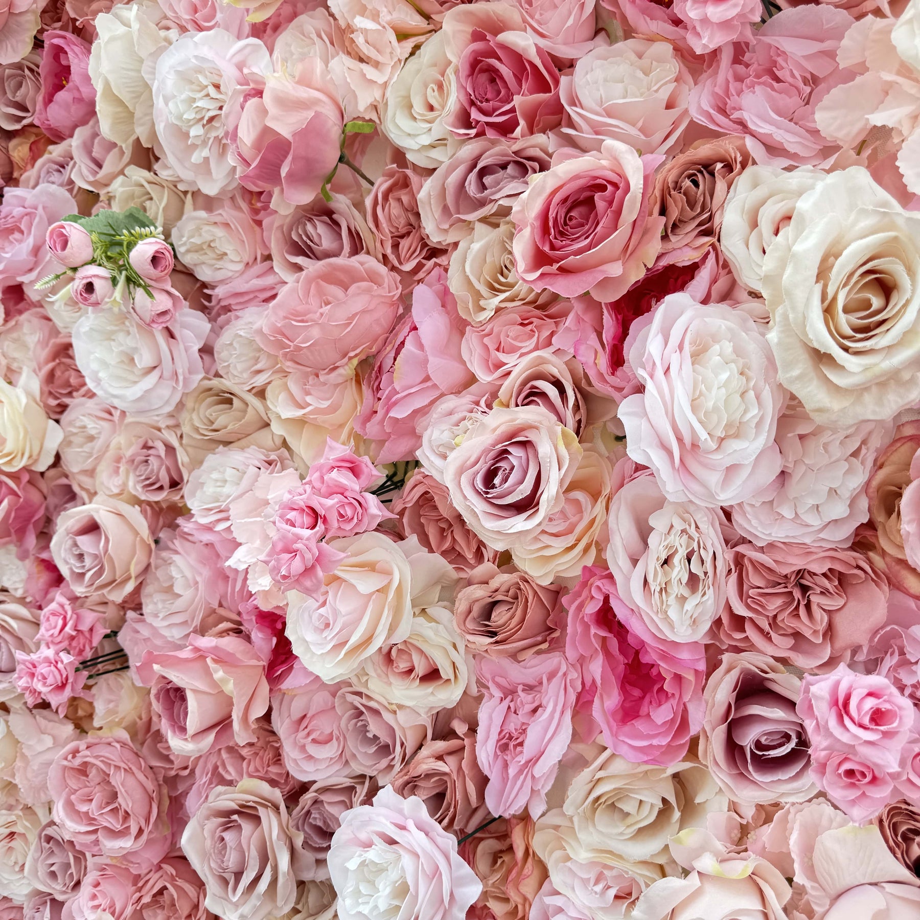 Roseytime 3D Pink Flower Wall Backdrop Fabric Back #RTW214