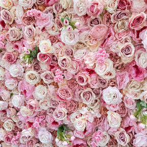 Roseytime 3D Pink Flower Wall Backdrop Fabric Back #RTW214