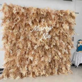 Roseytime 5D Tan Pampas Wall Backdrop Rolling Up Fabric Back #RTW327