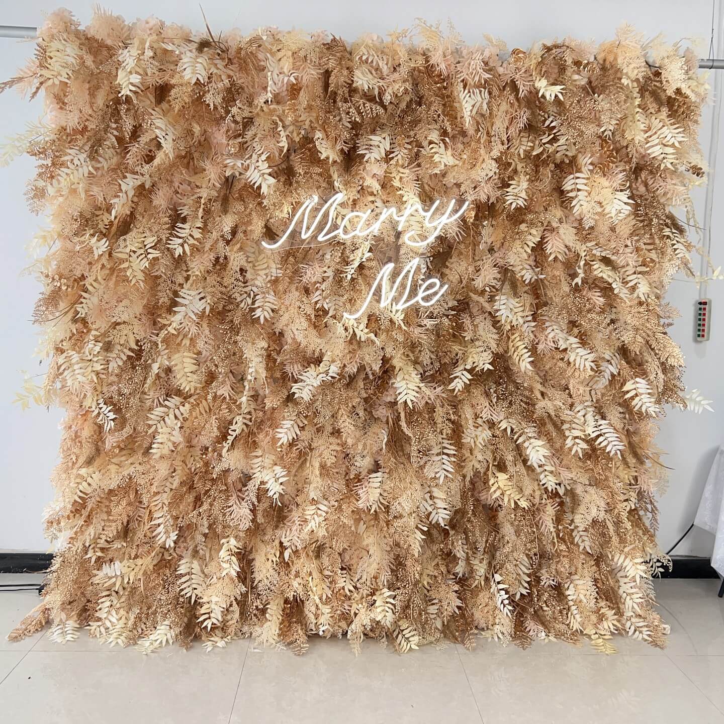 Roseytime 5D Tan Pampas Wall Backdrop Rolling Up Fabric Back #RTW327