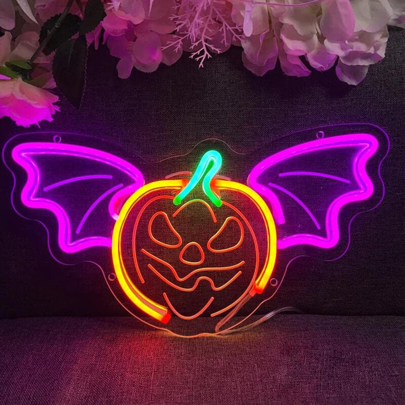 Roseytime Halloween Pumpkin Neon Signs 15.7" x 9.1"