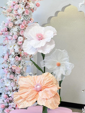 RoseyTime Floral Pillars Arch White Pink with Frame #RTP010