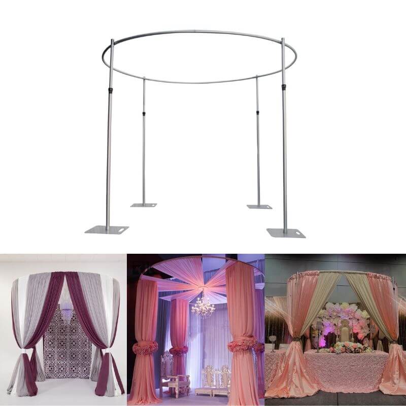 Roseytime 10ft Round Canopy Pipe and Drape Support Hardware Kit