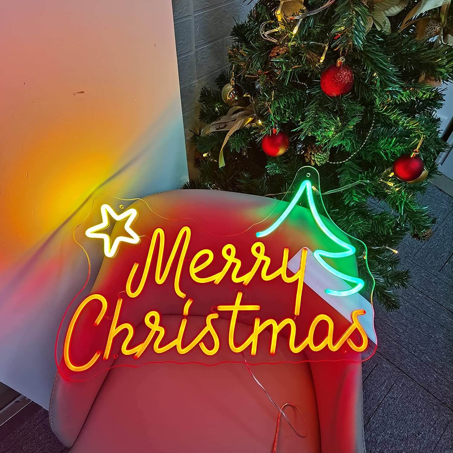 Roseytime “Merry Christmas” Neon Signs 21.3" x 14.2"