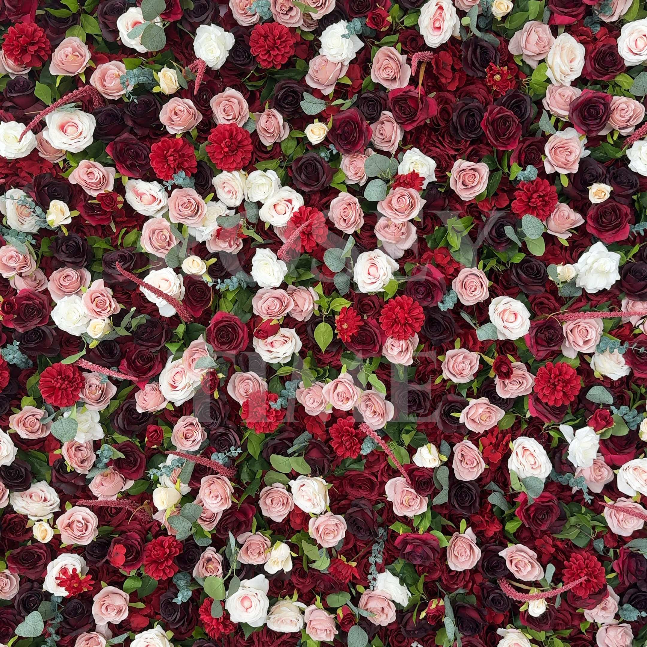 Roseytime 5D Burgundy&Red Flower Wall Roll Up Fabric Back #RTW311