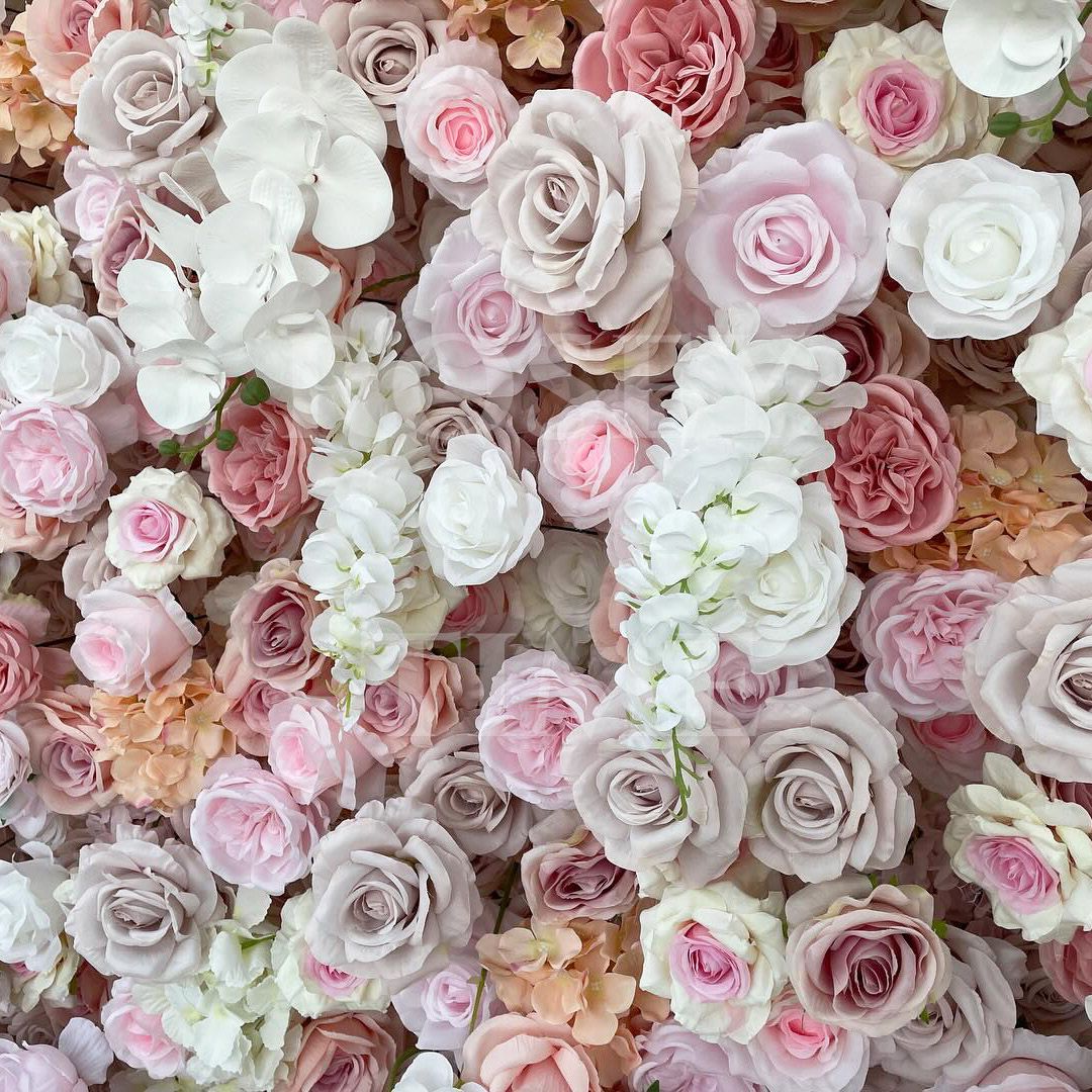 Roseytime 5D Pink Flower Wall Roll Up Fabric Back #RTW004