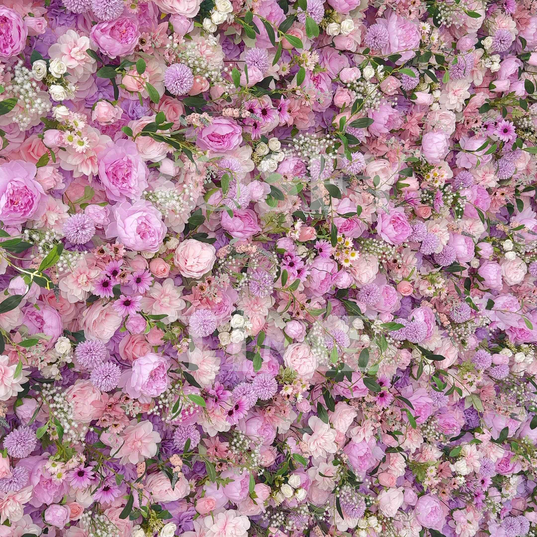 Roseytime 5D Purple Flower Wall Roll Up Fabric Back #RTW029