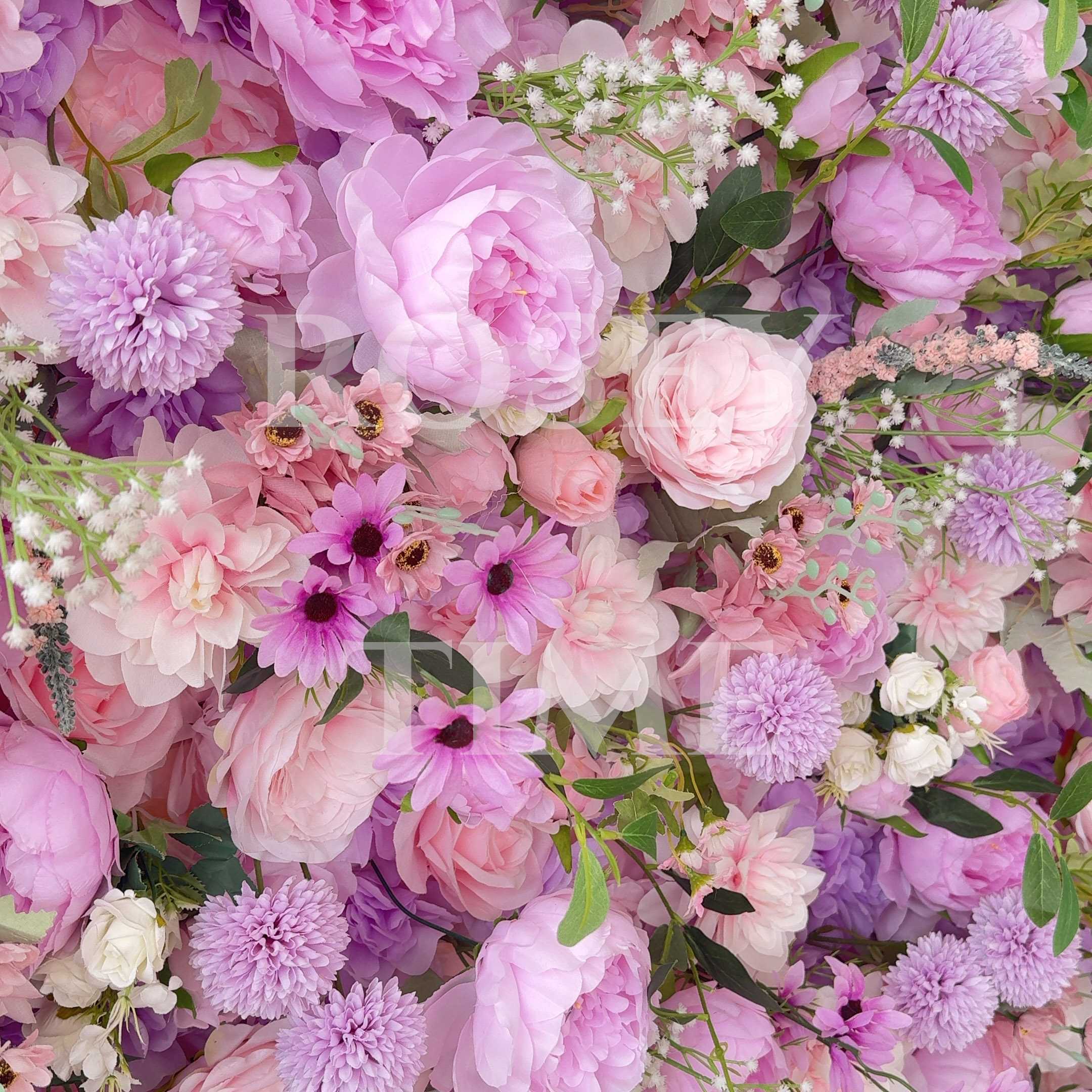 Roseytime 5D Purple Flower Wall Roll Up Fabric Back #RTW029