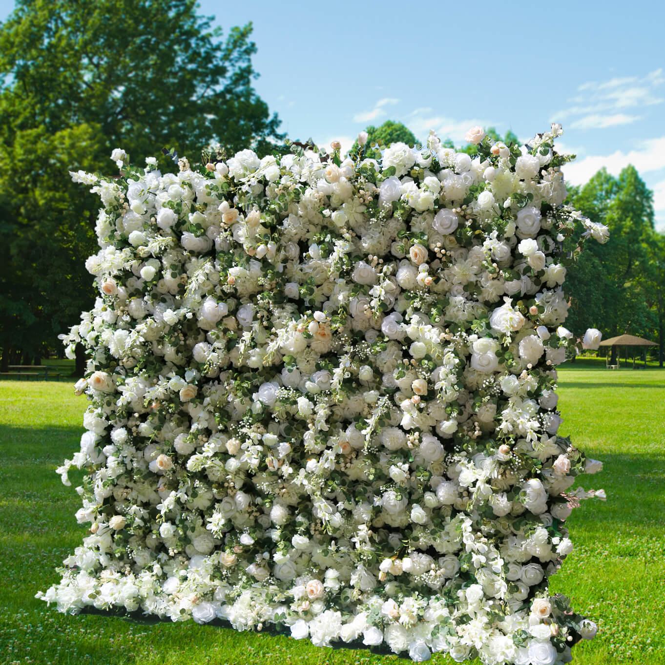 💥BF SALE: 5D White&Green Artificial Flower Wall #RTW034