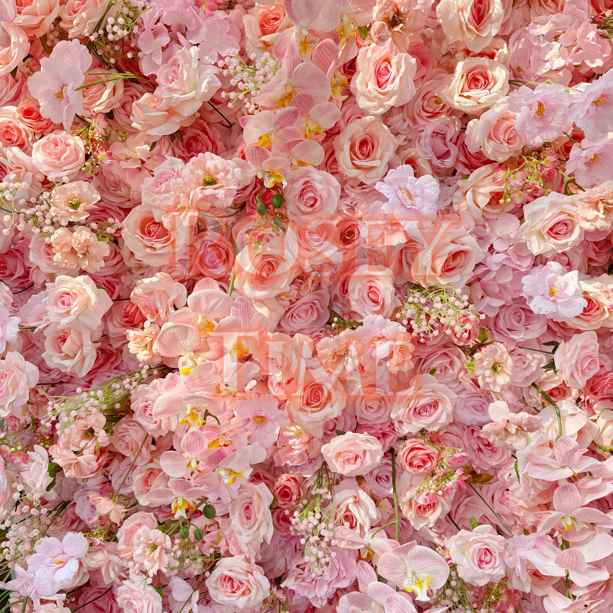 Roseytime 5D Pink Flower Wall Roll Up Fabric Back #RTW133