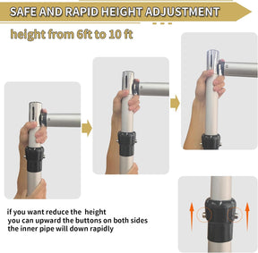 Roseytime Heavy Duty Max 10' Tall x Max 20' Wide Adjustable Extended Frames Pipe And Drape Stand for Drapes