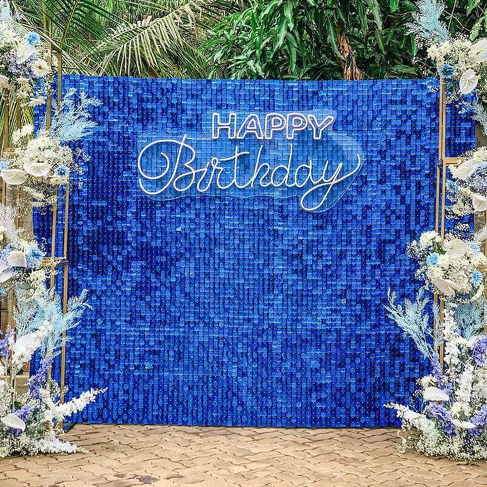 Roseytime Royal Blue Sequin Shimmer Wall Backdrop