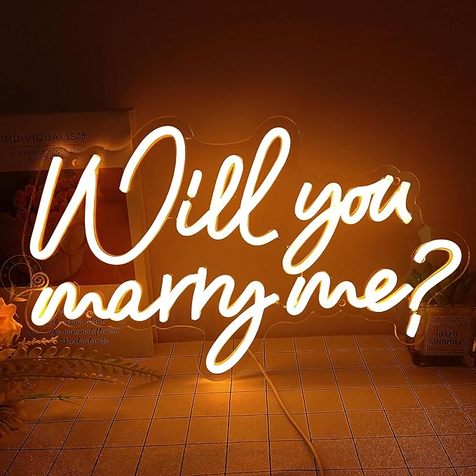 Roseytime "Will you marry me?" Neon Signs 15.75"X9.25"