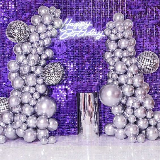 Roseytime Purple Sequin Shimmer Wall Backdrop